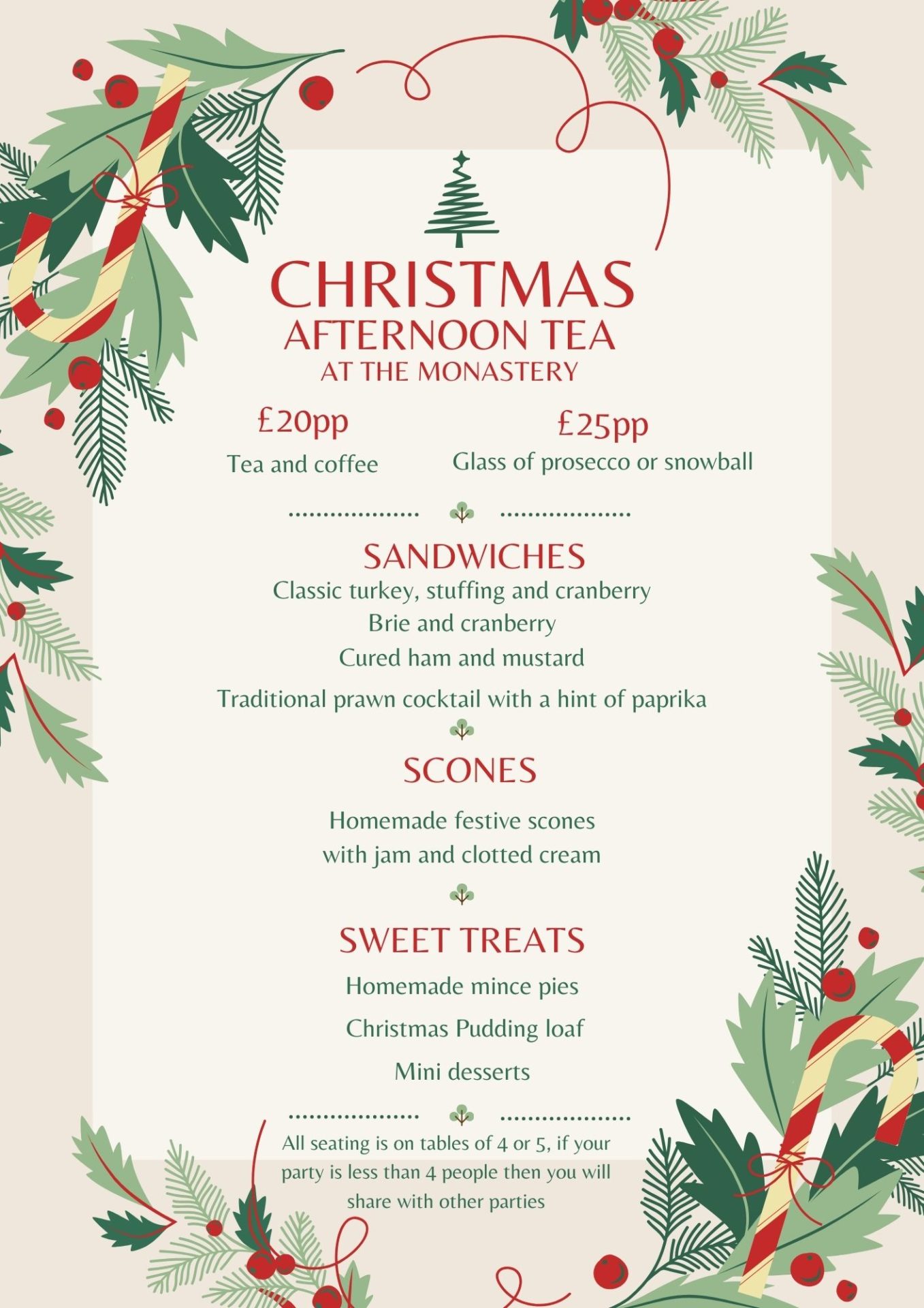 Christmas afternoon tea 2024